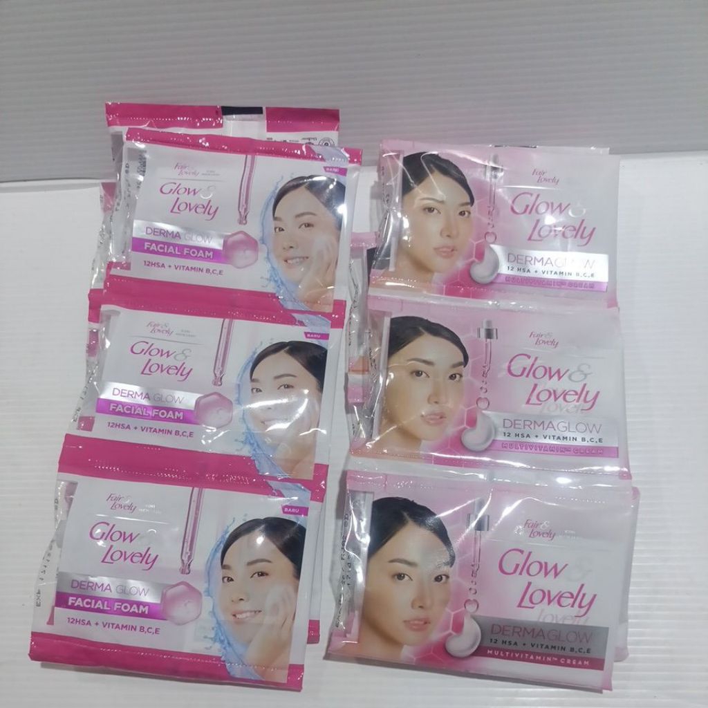 [ 1PP × 12 PCS ] FACIAL FOAM  GLOW &  LOVELY | FAIR AND LOVELY CREAM SACHET