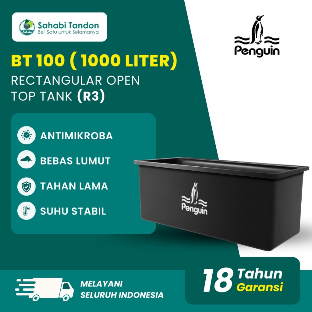 Tandon Air/Toren Air/Tangki Air Penguin BT-100 1000 Liter Rectangular Tank
