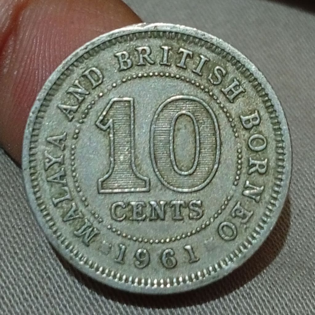 Koin Kuno Malaya and British Borneo 10 Cents 1961