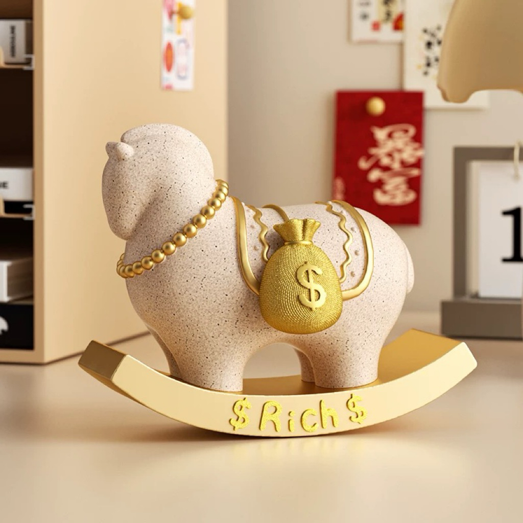 Ornamen Kuda Hoki Keramik // Patung Kuda Hoki