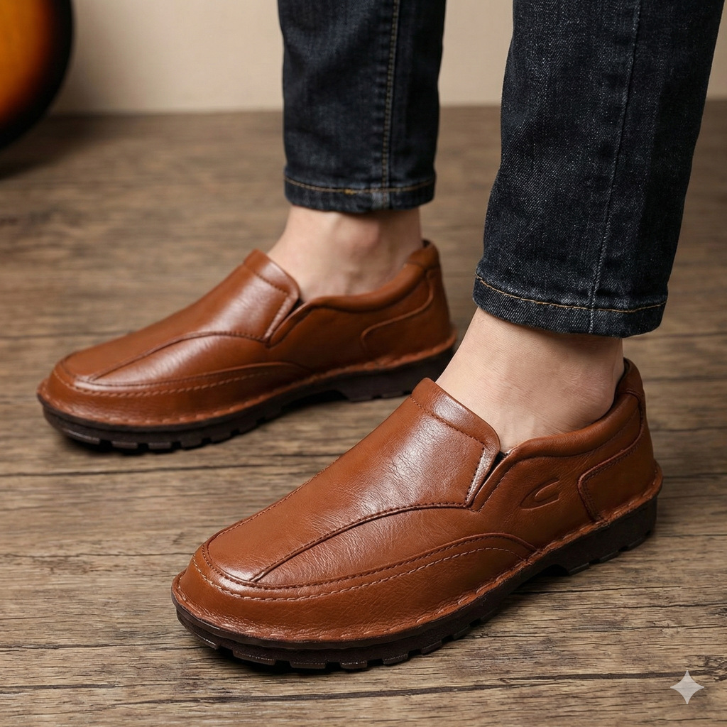 Camel Active Men Dark Tan Gregant Leather Shoes Original