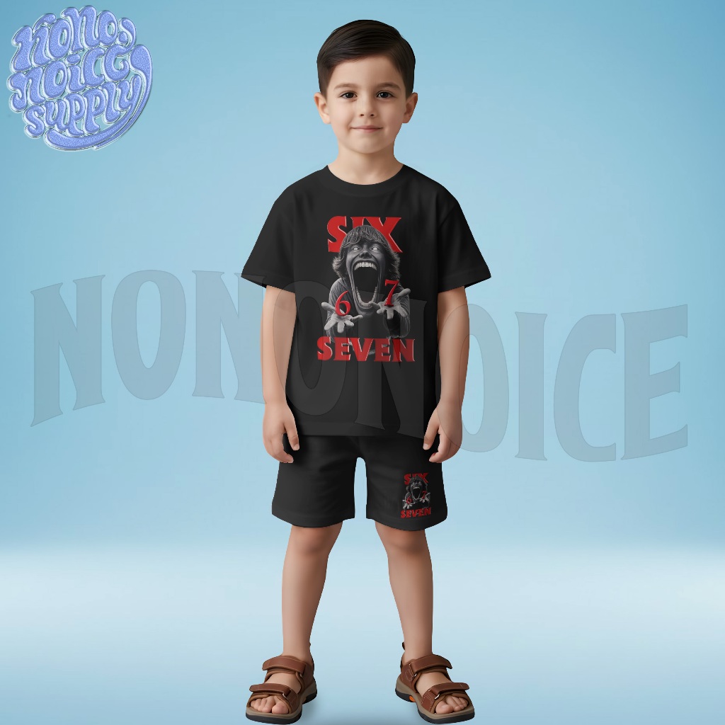 Setelan Kaos Anak Anomali Six Seven Scp 67 Roblox / Baju Celana Setelan Anak Anomali Scp Six Seven 6