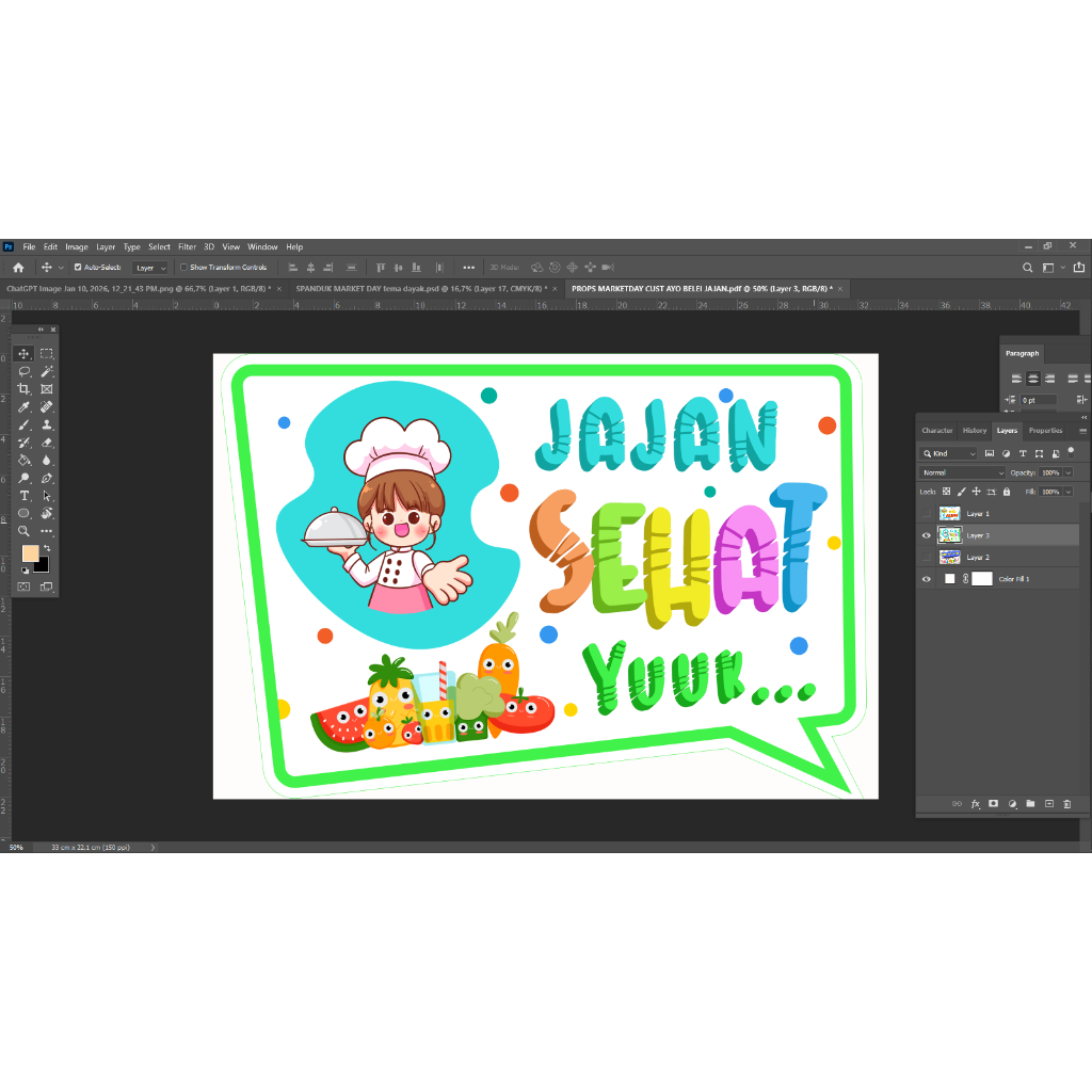 Props Market Day, Ultah, Sunat Custom