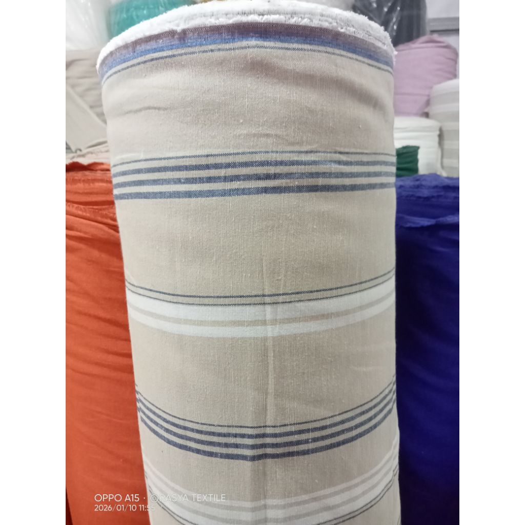 kain pure linen premium bahan kain pure linen motif salur bahan kain pure motif setrip bahan kain li