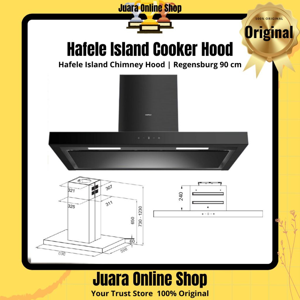 HAFELE COOKER HOOD ISLAND CHIMNEY HOOD REGENSBURG PENGHISAP ASAP DAPUR KITCHEN SET