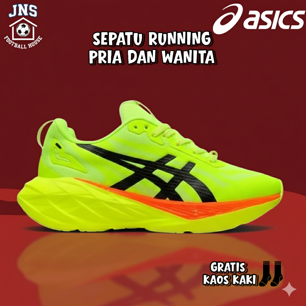 Sepatu Running ASICS Pria Wanita LARI VOLLY GYM MARATHON Anti Selip Sol Empuk untuk Jogging & Olahra