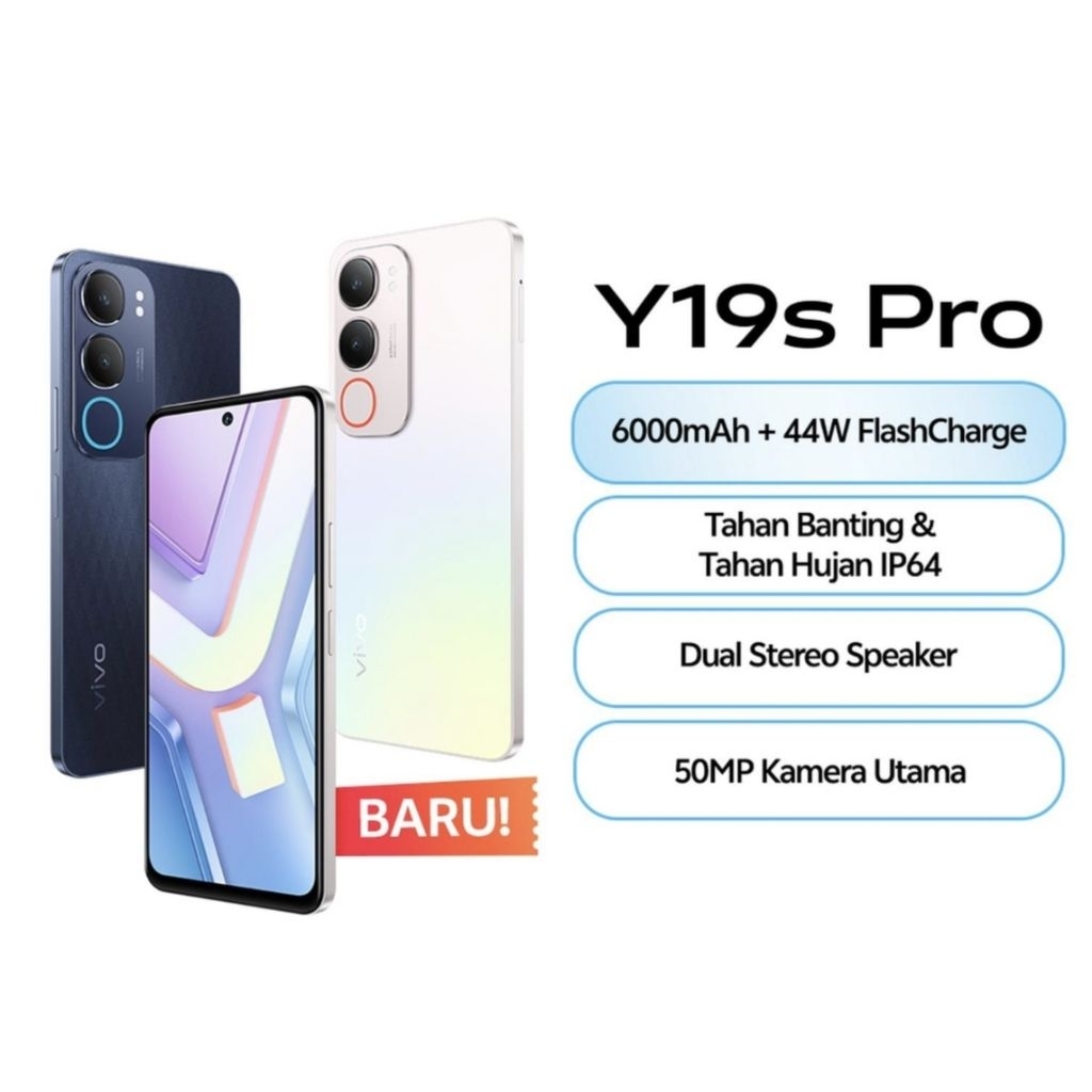 HP VIVO Y19S PRO 6/128 GB - VIVO Y19S PRO RAM [ 6/128GB / 4/128GB / 4/64GB ] GARANSI RESMI ]