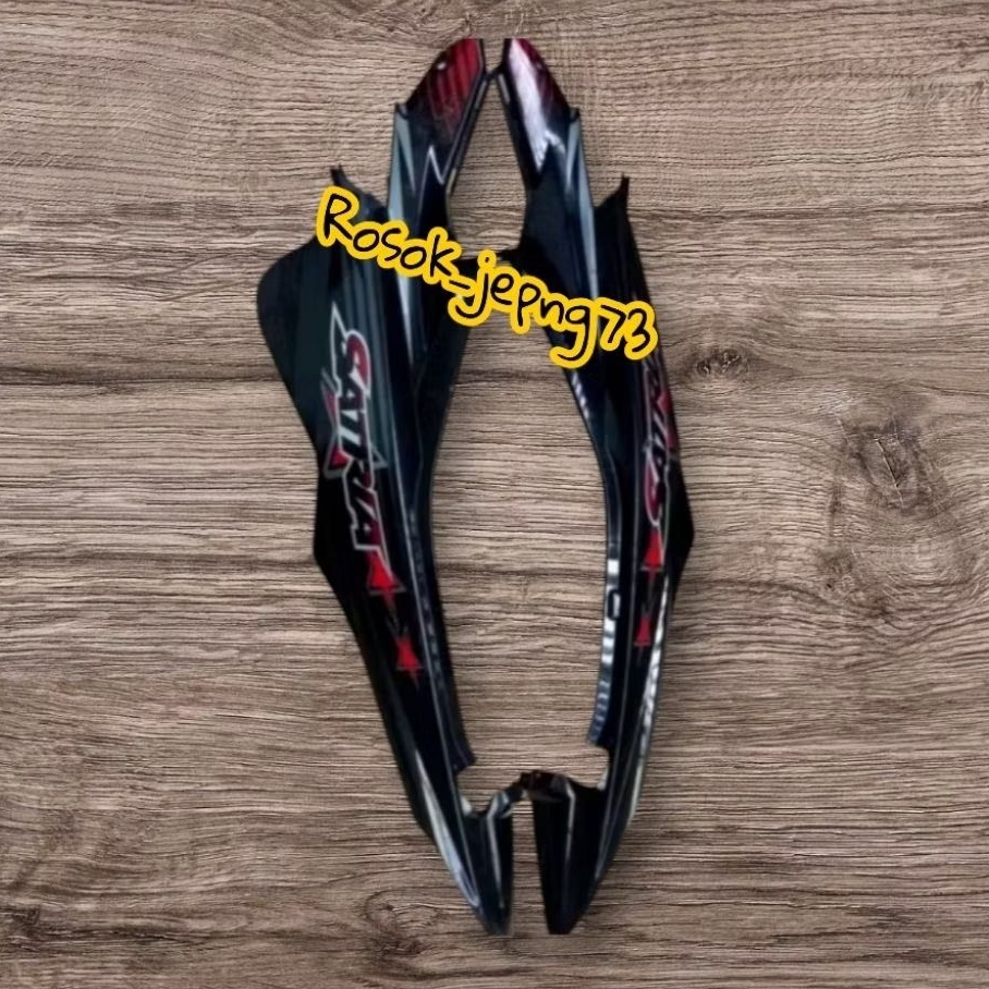 Cover Body Samping/Belakang Satria Fu 2014 Satria Fu Facelit Hitam Set Stiker