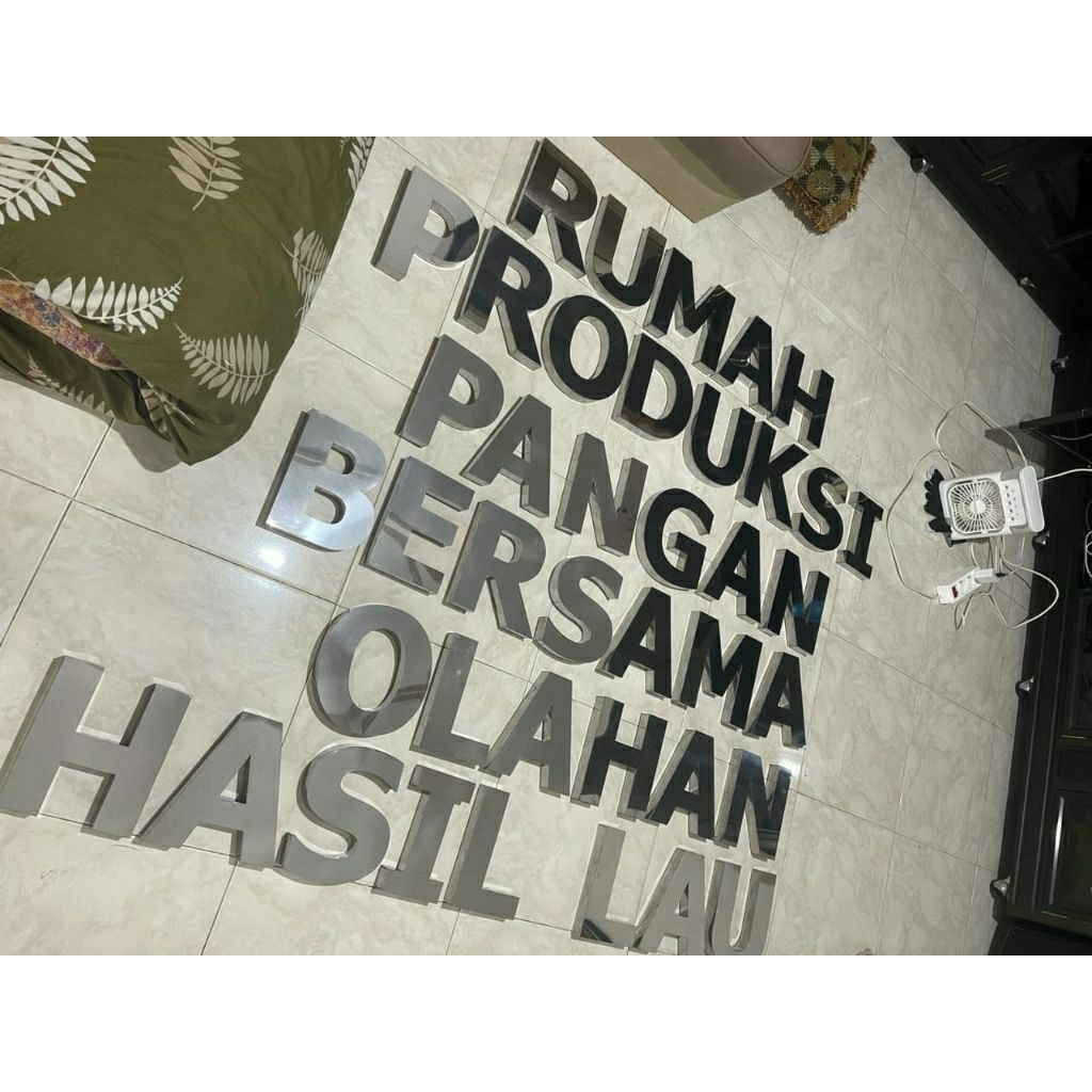Huruf timbul stainless steel full body letter timbul letter sign 3D stainless steel original asli