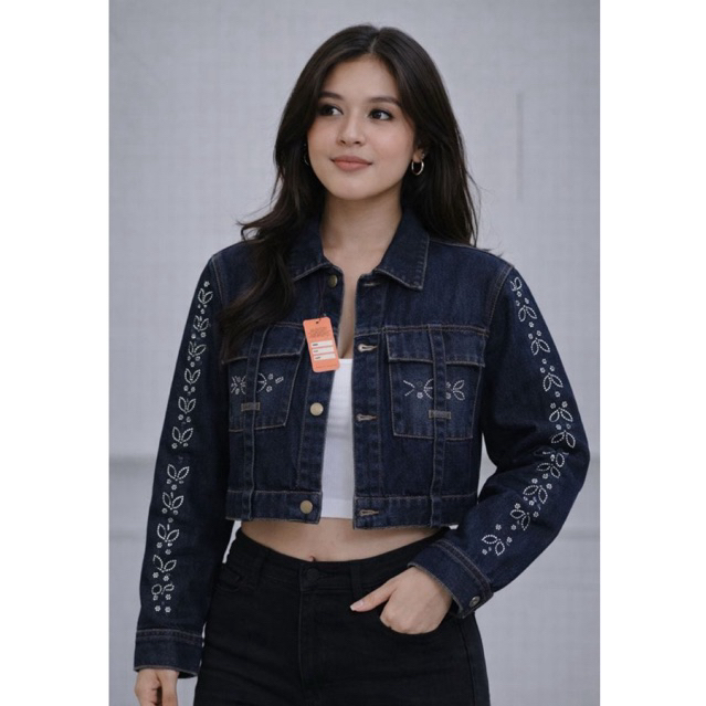 JACKET CROPTOP JEANS WANITA KOREAN STYLE ALO SLOWRESKY