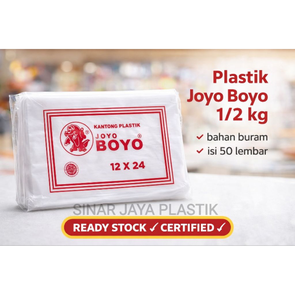PLASTIK JOYO BOYO 1/2 KG / HD JOYO BOYO MERAH 12x24