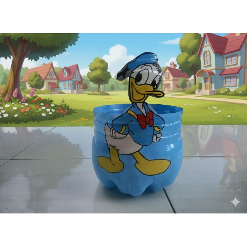 Pot Bunga Donald Duck Aesthetic - Dekorasi Taman & Indoor Lucu - Hadiah Unik