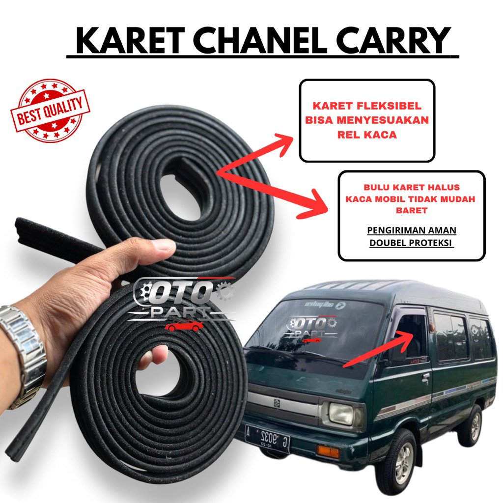 Karet Chanel Naik Turun Kaca Mobil Suzuki Carry / Karet Bludru Kaca Pintu Carry / Karet Rel Kaca Suz