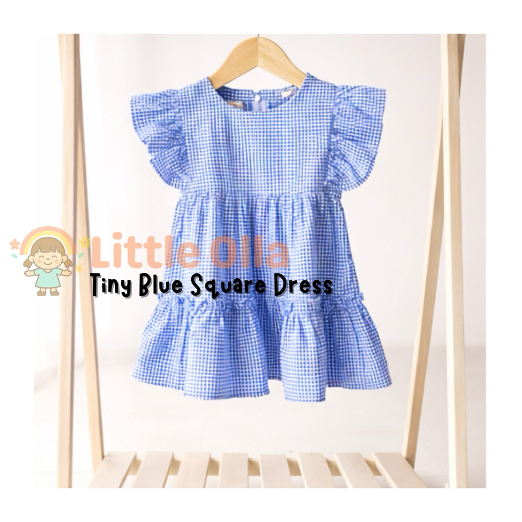 Tiny Blue Square Dress by Little Olla Kids Wear