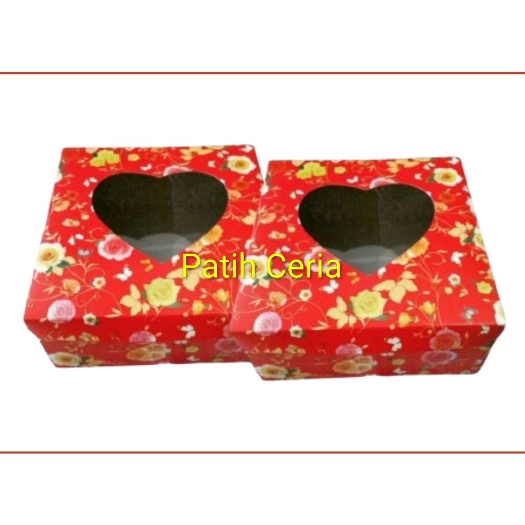 kotak tart love warna, box kue tart