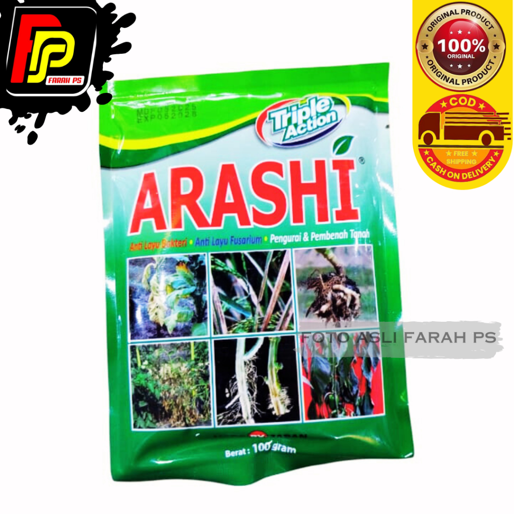 ARASHI Triple Actiin 100gr Bakterisida Anti Jamur - ARASHI Anti Jamur Anti Layu Bakteri Anti Layu Fu