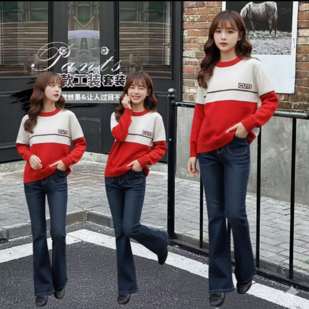 baju anak perempuan setelan rajut cutbray