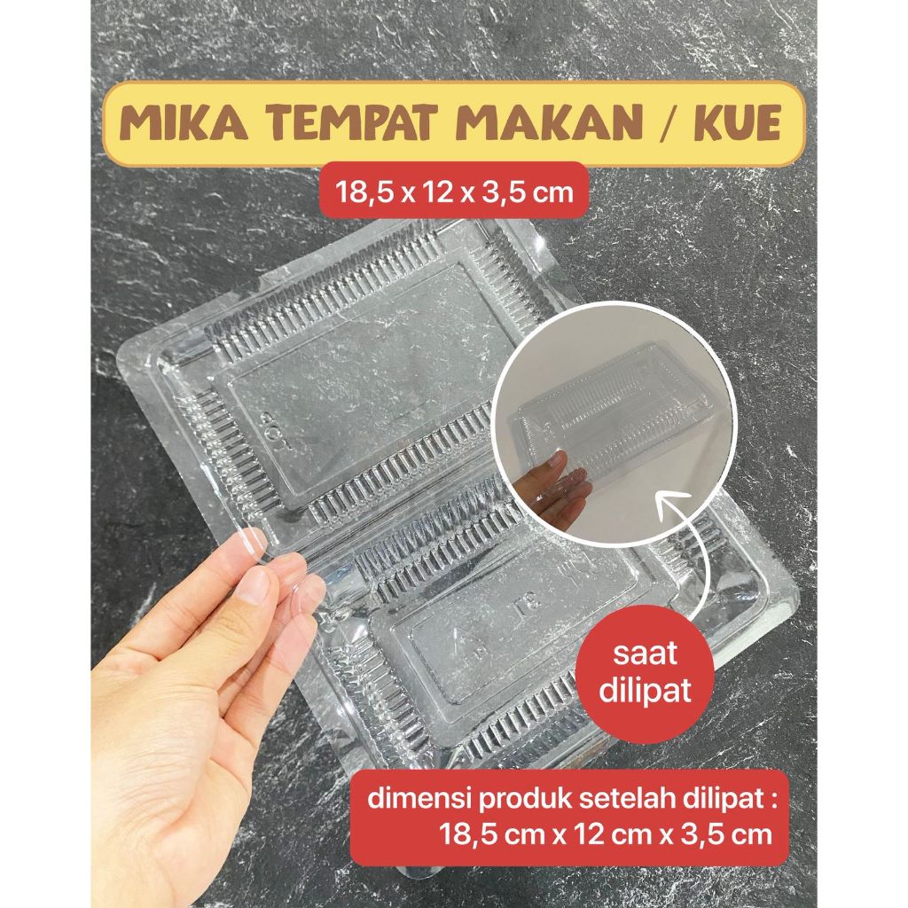 3T MIKA PLASTIK 18,5x12x3,5 cm (isi 25/50/100) MIKA NASI / KOTAK MIKA NASI KUNING / KOTAK MIE / MIKA