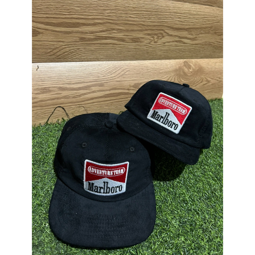 Topi MARL-BORO Vintage Snapback Classic Korduroi Merah