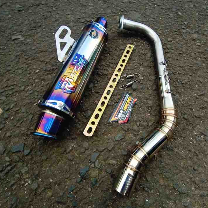 Knalpot Non samlong original RA Racing Bluemon ujung ring buat Beat vario nmax mio scoopy lexi adv a