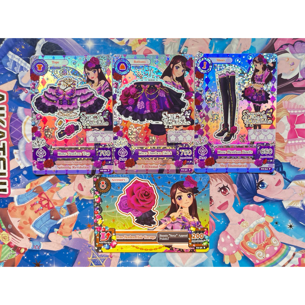 Kartu Aikatsu Premium Ran Shibuki Rose Bonbon Bon Bon Spicy Ageha Seri 2 Original Langka Rare Offici