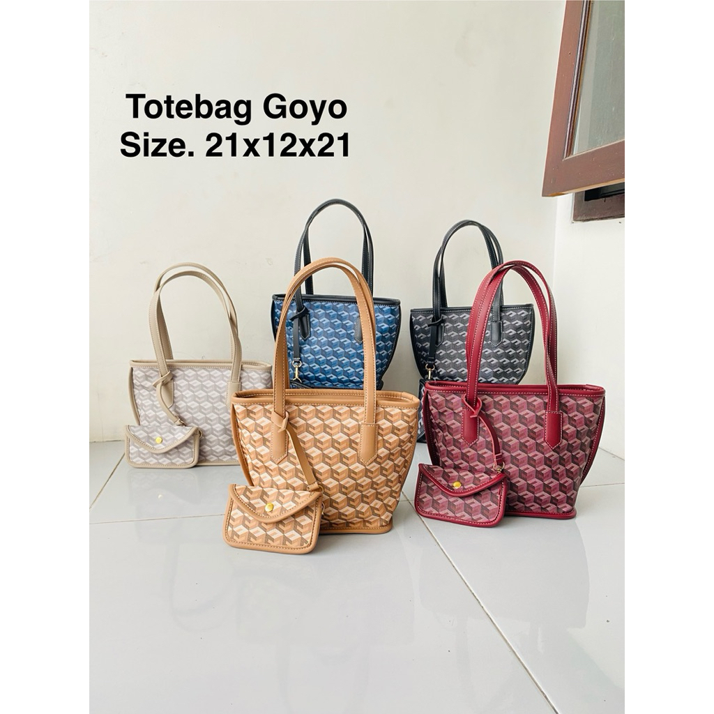 Totebag Goyo Tas Wanita Heera Mini Tas bahu Motif Kubus  21x21 cm