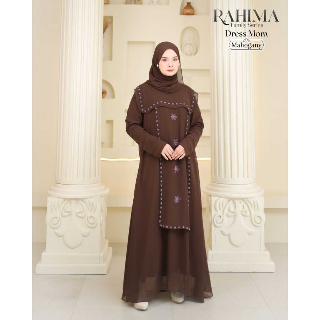RAhima Dress Baju Gamis Terbaru Ceruty Babydoll  Mix Swarovki Baju Lebaran Terlaris
