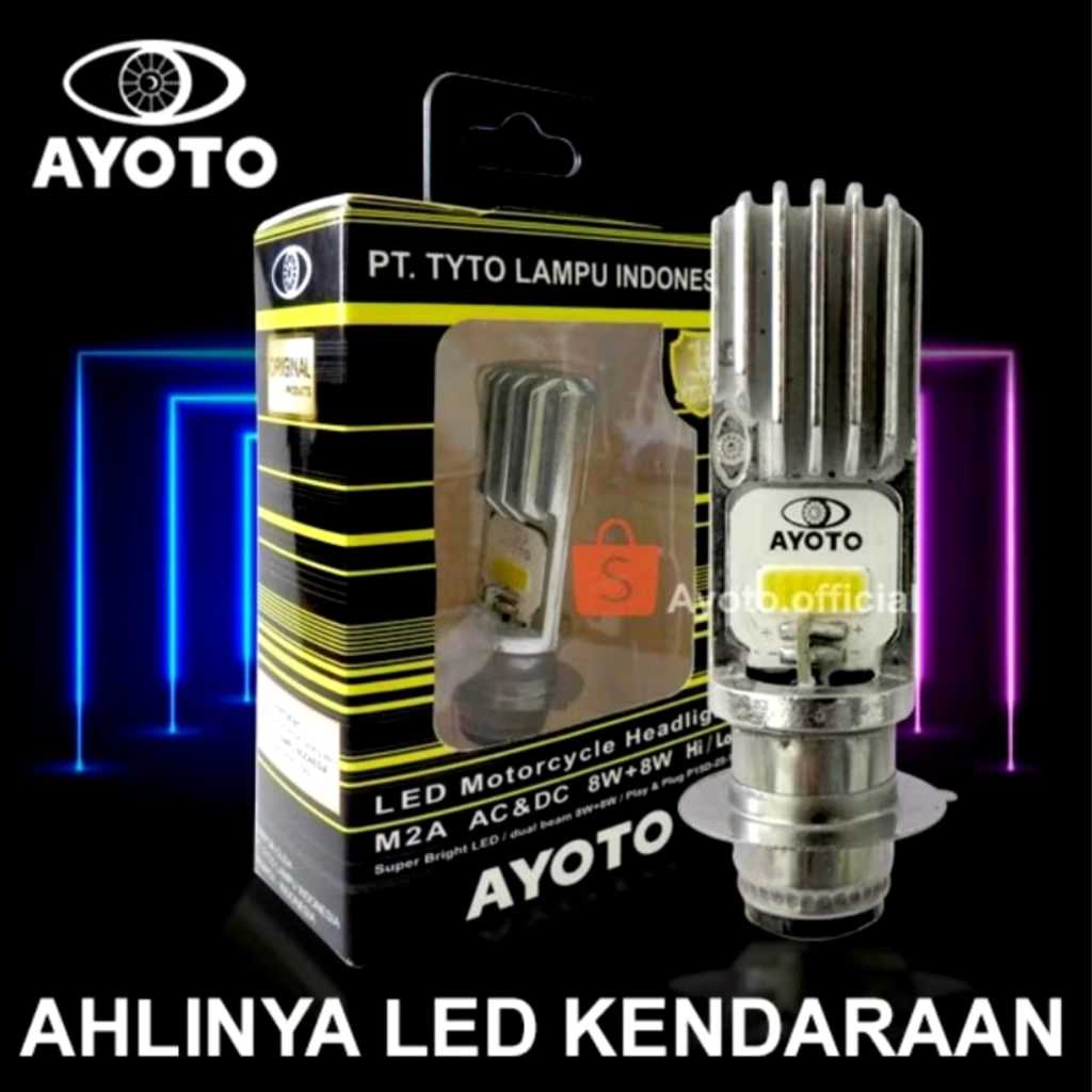 Lampu LED Motor Socket H6 AYOTO | Lampu Depan LED Motor Putih Super Terang