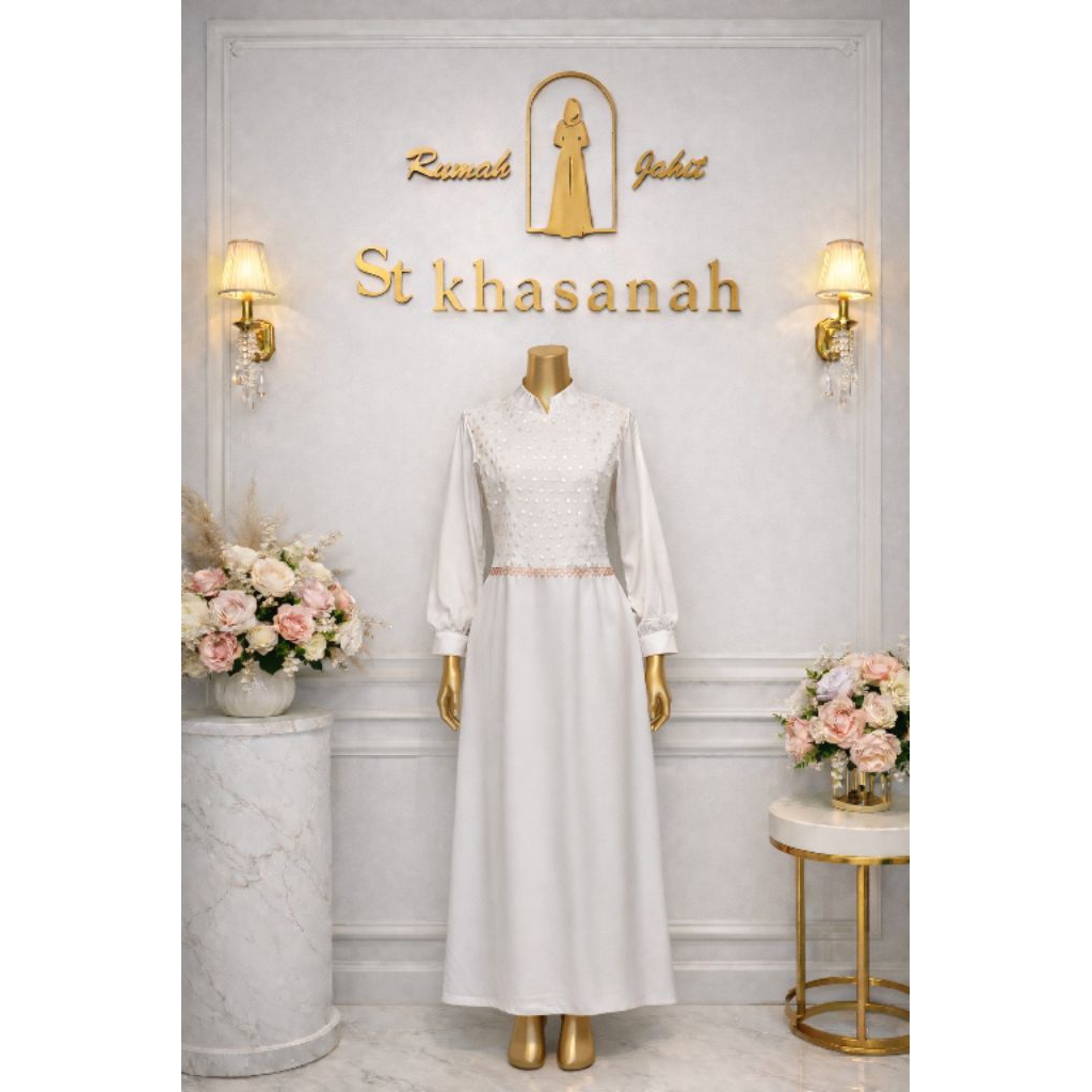 Dress Gamis putih tulang