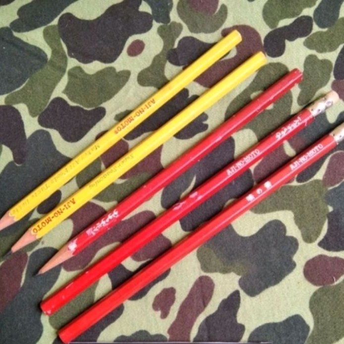 pensil jadul ajinomoto merk jadul alat tulis lawas toko tua potlot jadul jaman oshin jepang tvri kol