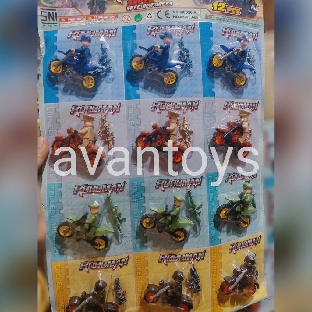 12 PCS ROBOMAN TENTARA+ MOTOR