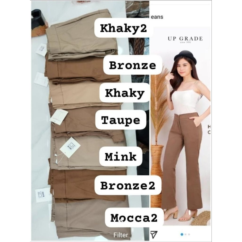 Terlaris Celana UPGRADE Highwaist HW Cutbray Katun Stretch Premium/ Cutbray Upgrade/ Upgrade Cutbray
