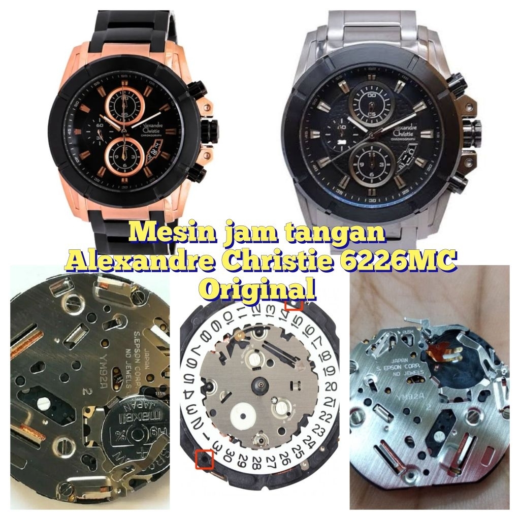 Mesin jam tangan Alexandre Christie AC 6226MC All series Original