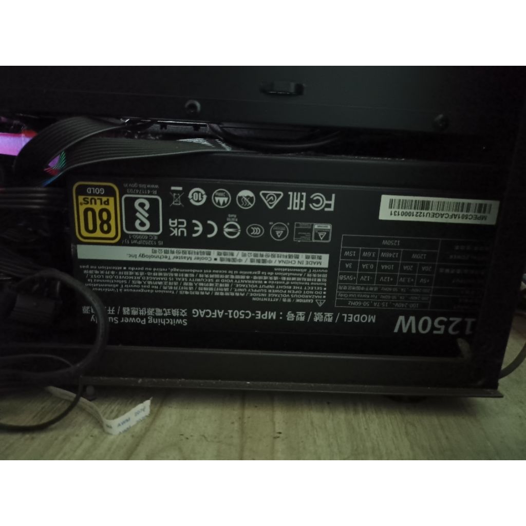PSU coolermaster 1250w 80+ gold full modular