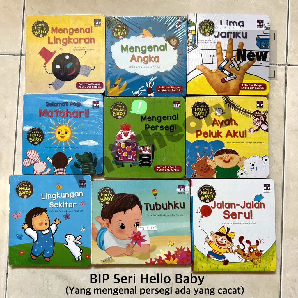 BIP Boardbook Seri Hello Baby / Buku Mengenal Angka Bentuk Kata Anak