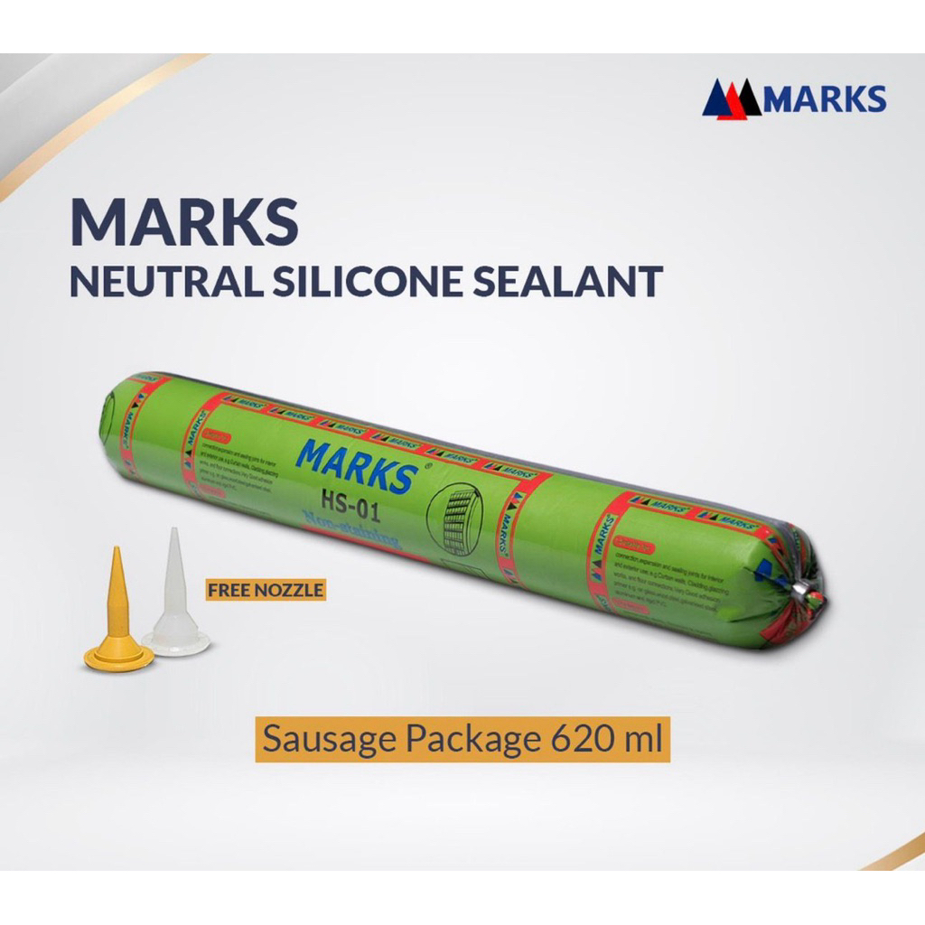 Silikon Sealant Netral MARKS 620ml - Tahan Cuaca, Netral, Lembut. Serba guna bisa untuk kaca, alumun