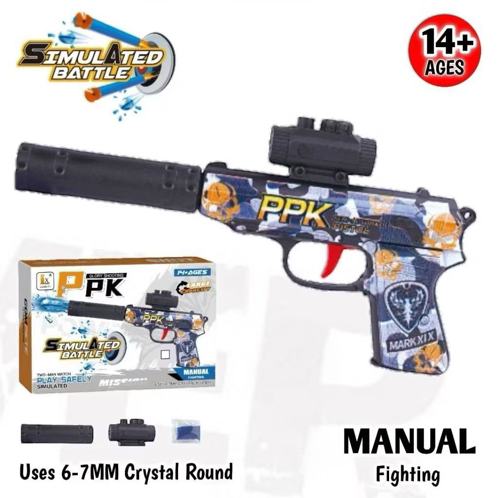 M66/168 COD mainan Tembakan Water Bubble 8816-11 WALTHER PPK SHOOT GUN WATER BOMBS/  Mainan pistol t