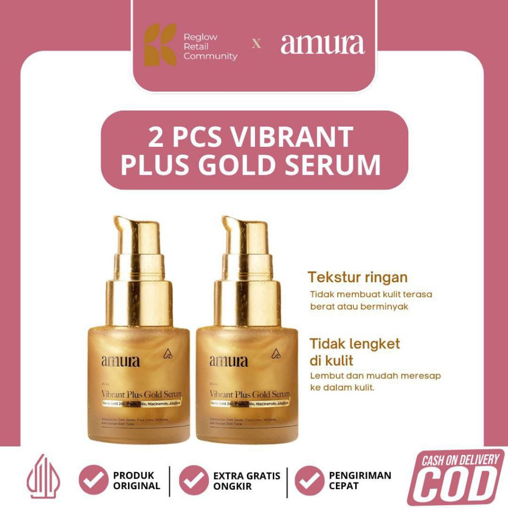 New Gold Serum by Amura – Serum Premium dengan 24K Gold, Bikin Kulit Glowing & Halus