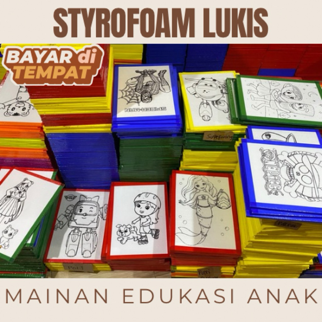 STYROFOAM LUKIS MEWARNAI MAINAN ANAK