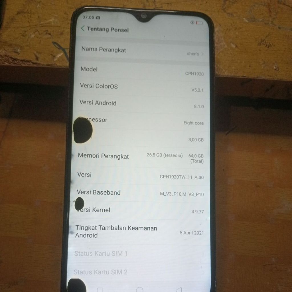 mesin Oppo a5s cph 1920 no pola ram3/64