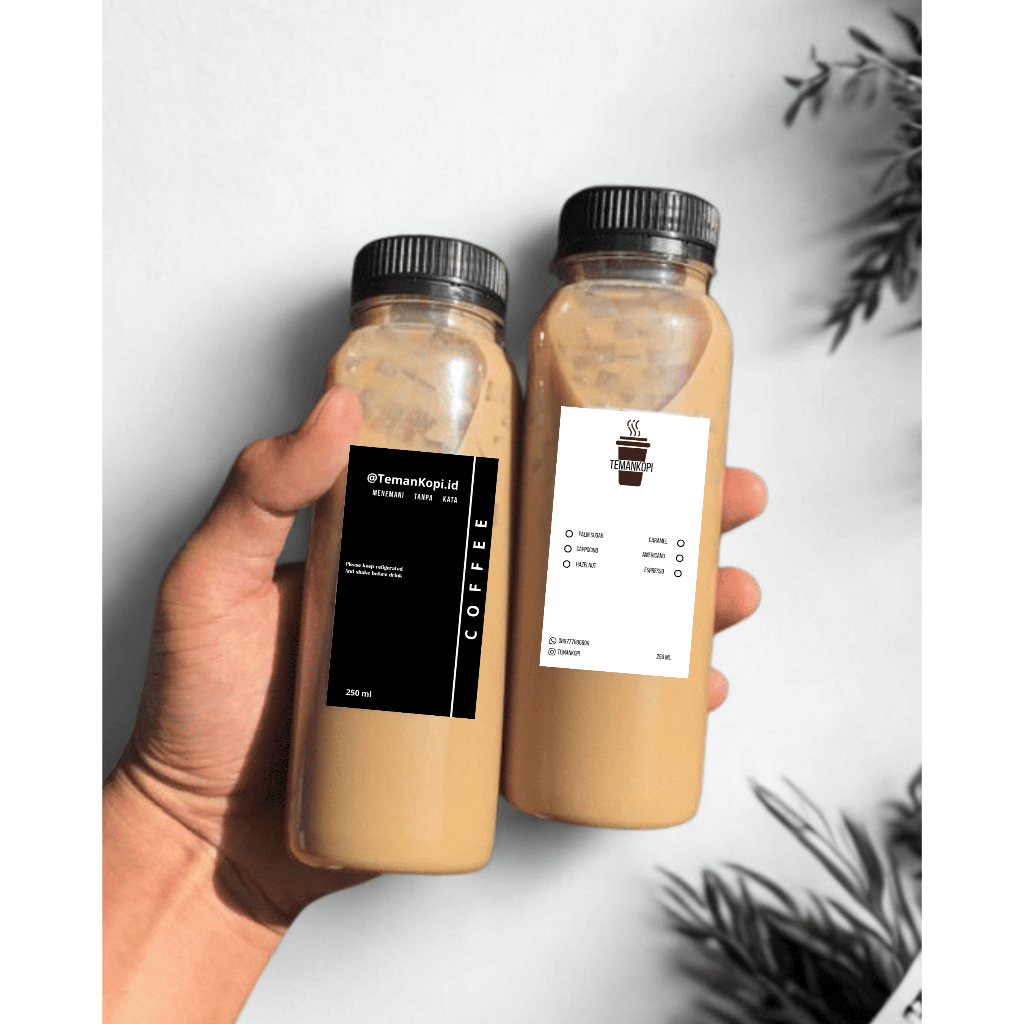 LangitKertas Stiker kopi kemasan botol estetik