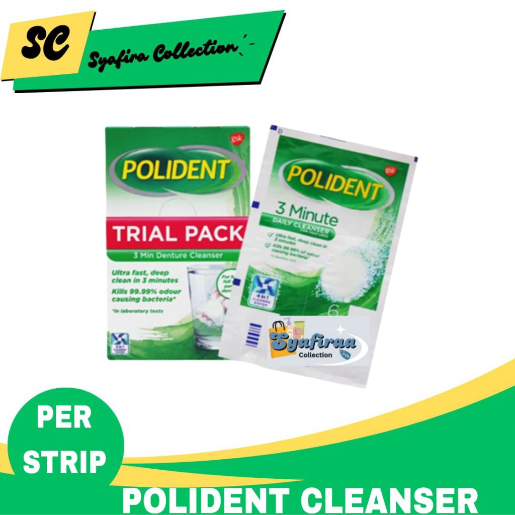 Polident 3 Min Denture Cleanser / Polident Tablet - Pembersih Gigi Palsu