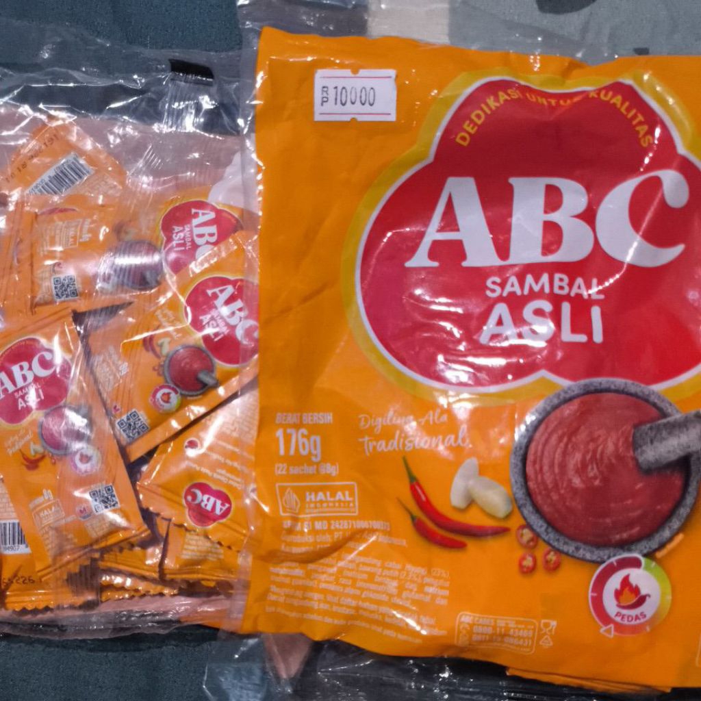 ABC SAUS SAMBAL ASLI 176gr 22sachet/pack @8gr kemasan mini kecil murah