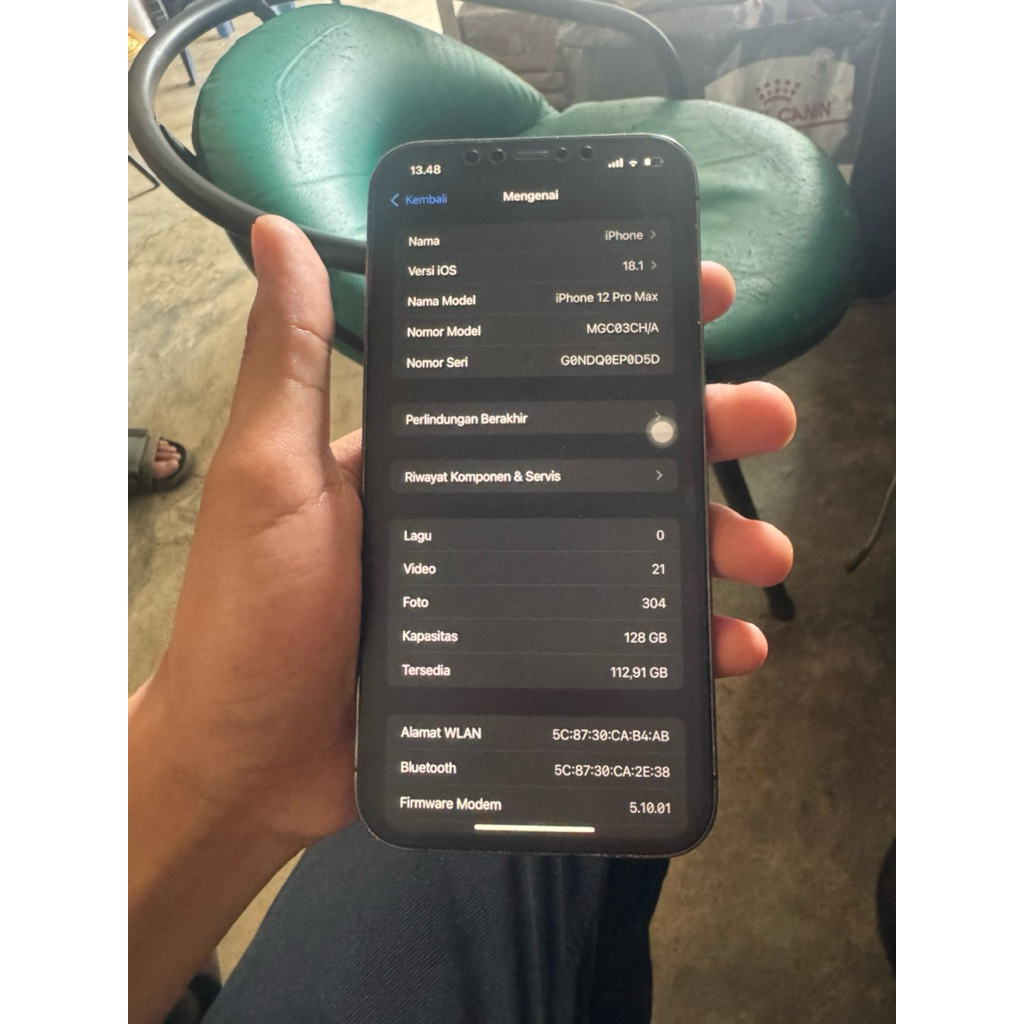 iphone 12 pro max 128gb fullset inter all operator