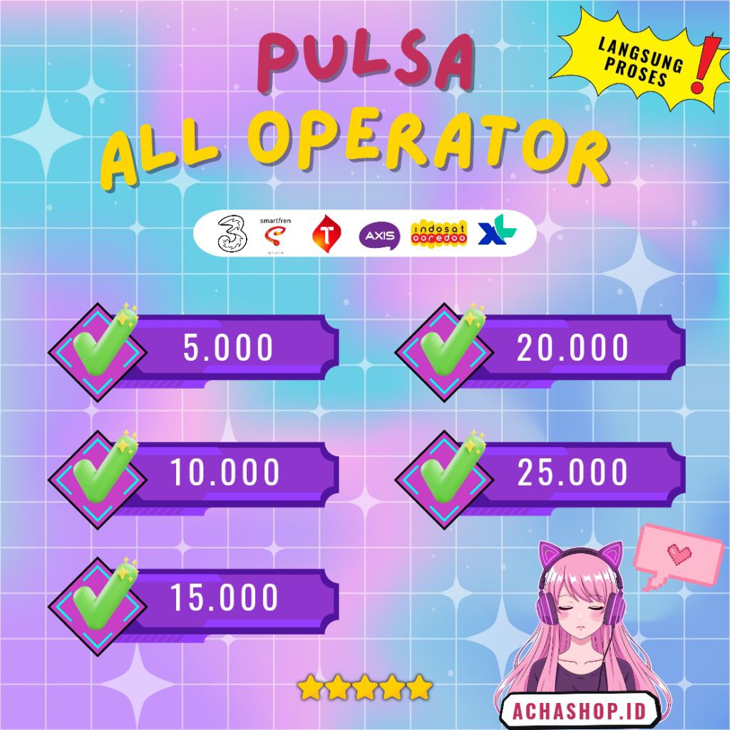 Isi Pulsa All Operator Mulai Dari 5,10,15,20,25 Lebih Murah Dan Ekonomis Dengan Penyimpanan Data Ter