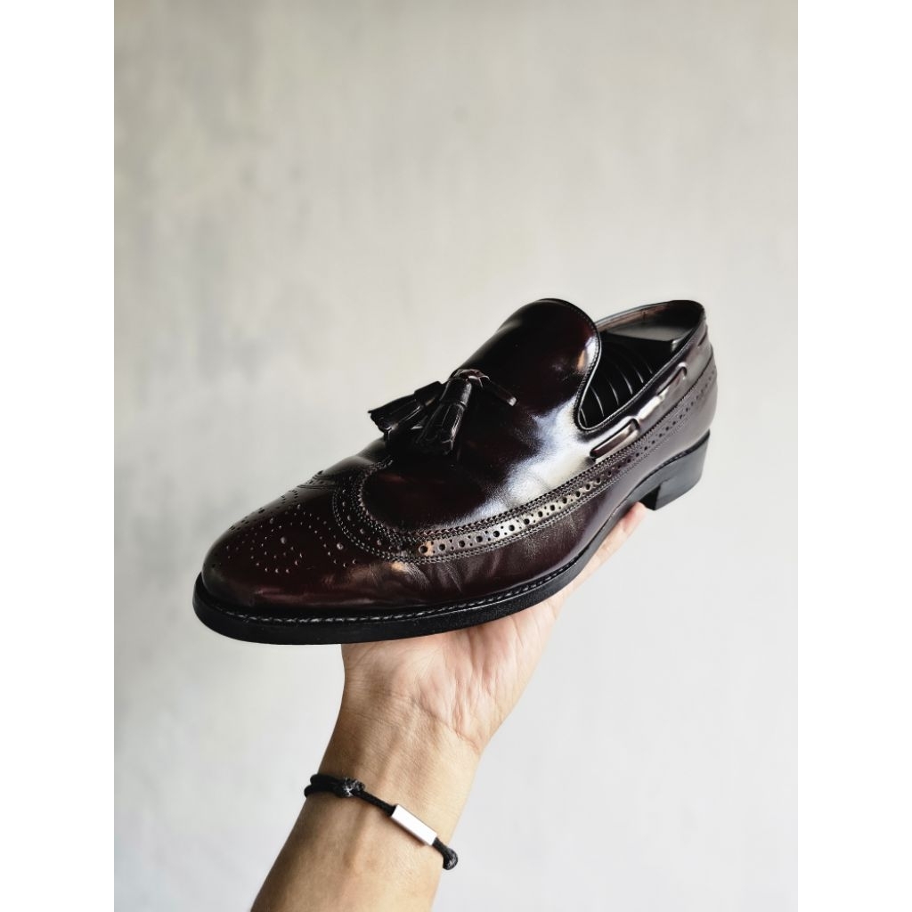 [LFR-066] ALLEN EDMONDS BROGUE TASSEL LOAFERS BURGUNDY