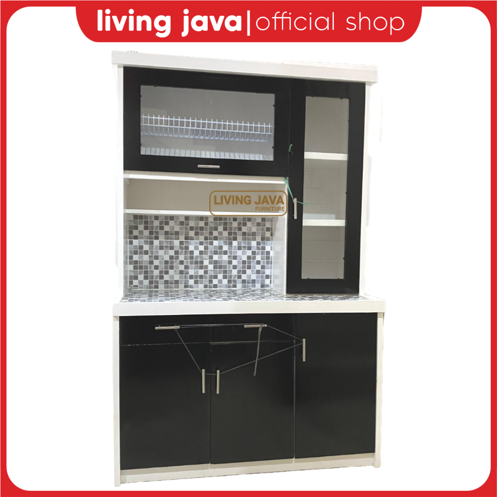 LEMARI DAPUR KAYU 3 PINTU MINIMALIS - LEMARI SAYUR KAYU