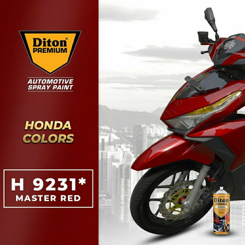 #MAU# Cat Semprot Diton Premium H 9231 Master Red 400ml Merah Metallic Maroon Honda Metalik Marun Ca