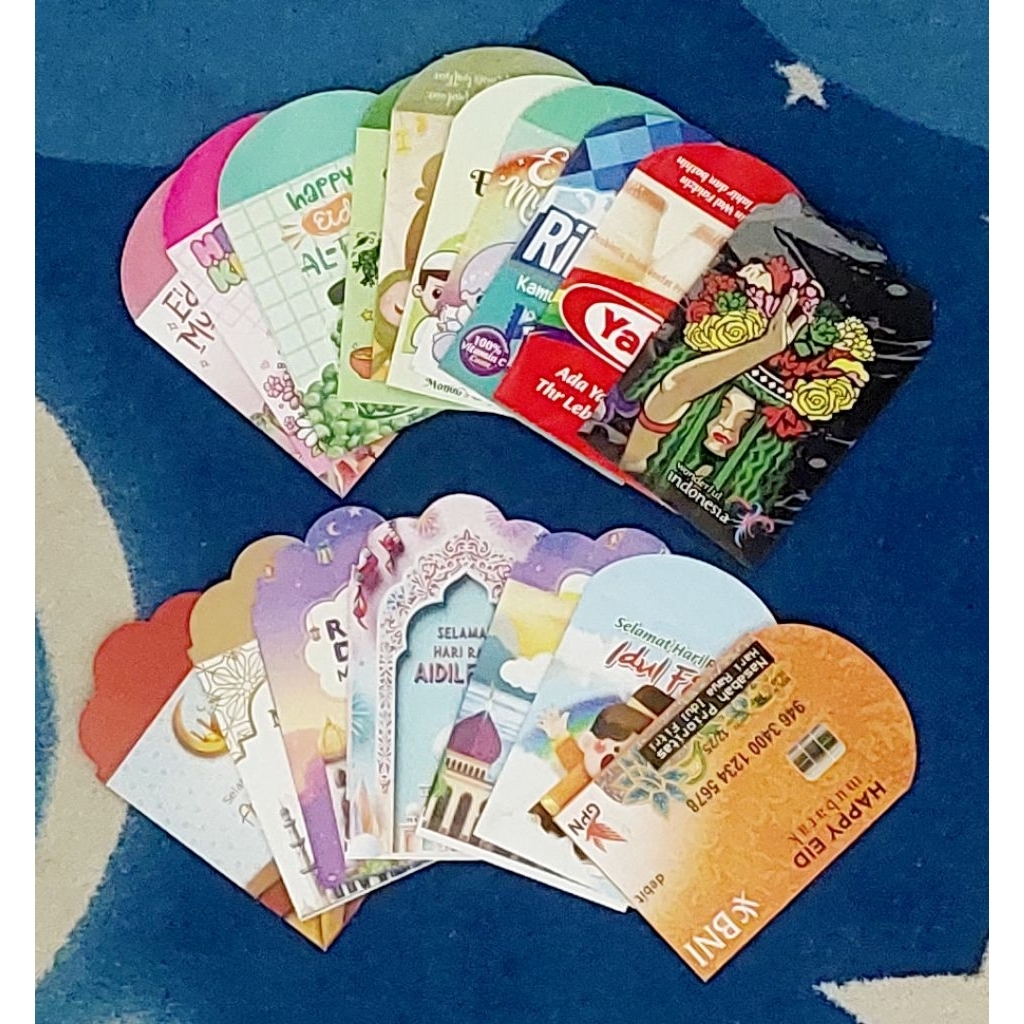 Amplop Lebaran Medium Art Paper Glossy | Amplop THR Karakter Lucu | Isi 1000pcs Grosir Murah