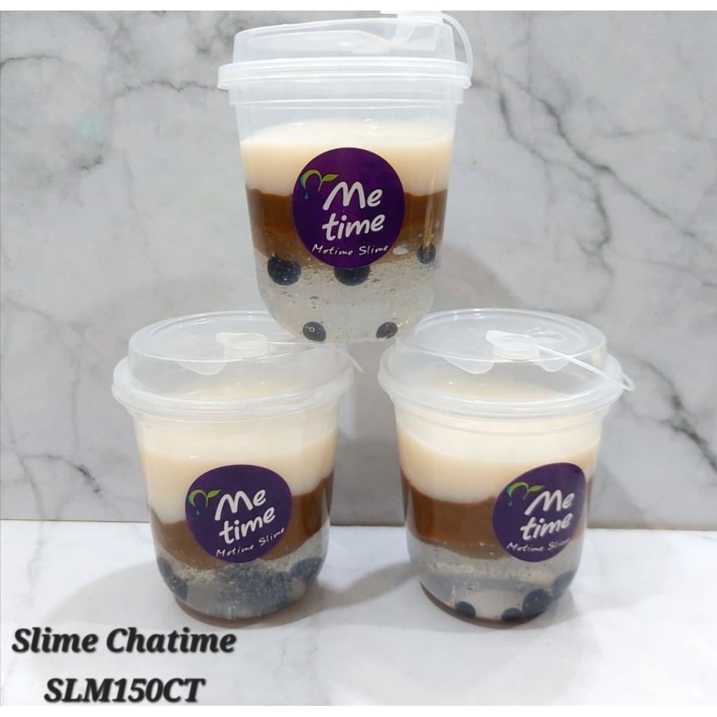 SLIME CUP ME TIME MILK TEA BOBA SLIME BOTOL ME TIME BOBA